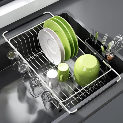 JASIWAY Dish Drying Rack in Sink, Dish Drainer