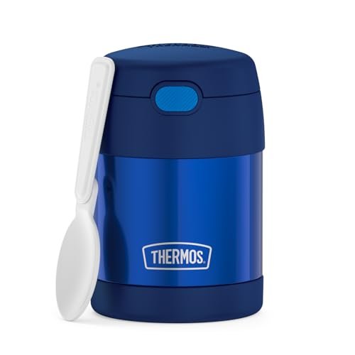THERMOS FUNTAINER Kids Food Jar with Spoon, 10oz, Navy