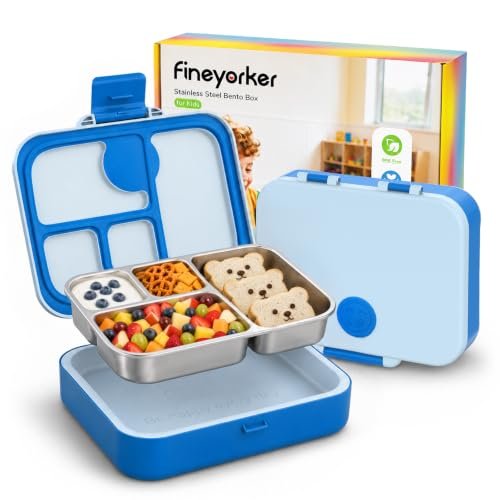 Fineyorker Kids Stainless Steel Bento Lunch Box, 4...