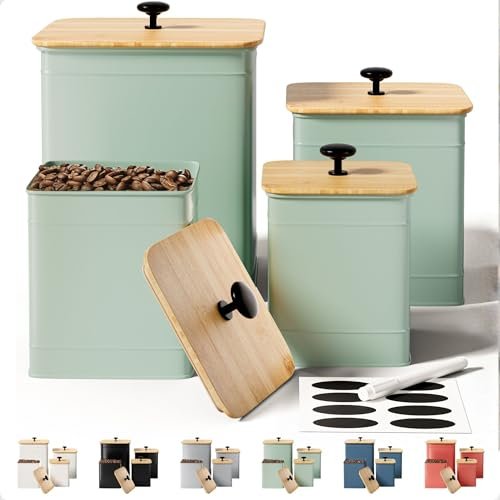 Kitchen Canisters for Countertop Set of 4 with Chalkboard...