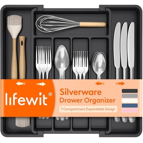 Lifewit Expandable Silverware Drawer Organizer, Kitchen...