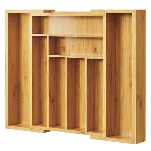 Pipishell Bamboo Expandable Silverware Drawer Organizer,...