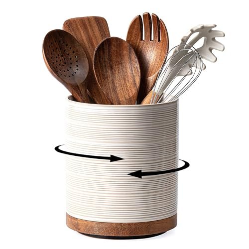 Utensil Holder, 360° Rotating Extra Large Ceramic crock