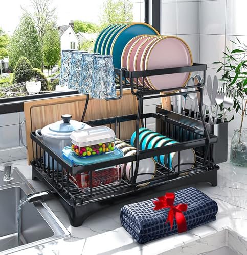 Godboat 2-Tier Dish Drying Rack - Dish Rack
