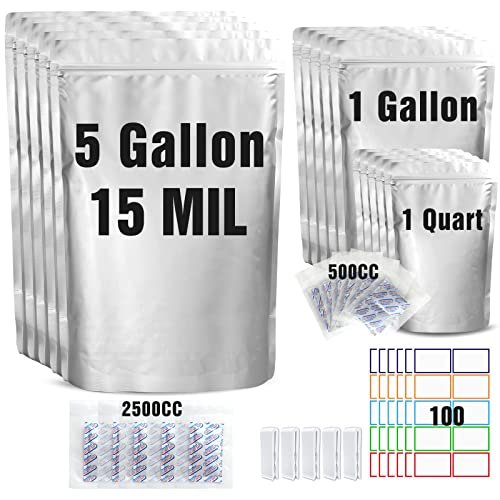 15 Mil 5 Gallon Mylar Bags for Food Storage.