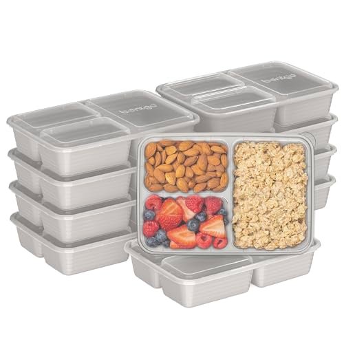 Bentgo Prep 3-Compartment Meal Prep Containers with Lids