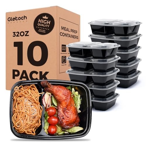 Glotoch Express 10 Pack 32 oz 2-Compartment meal prep...