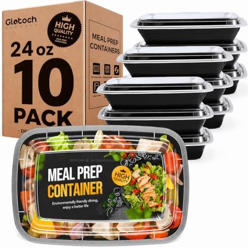 Glotoch Meal Prep Containers with Lids, 24 oz, 10 pack.