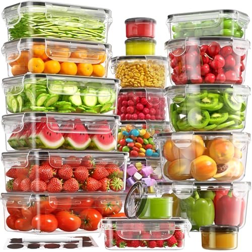 BiuLeon 40 PCS Food Storage Containers with Lids,...