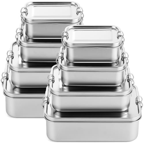 Umigy 8 Pcs Stainless Steel Food Containers Metal Bento,4...