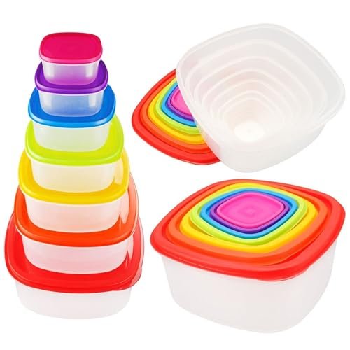 ARSUK 14PCS Nesting Plastic Food Storage Container Set