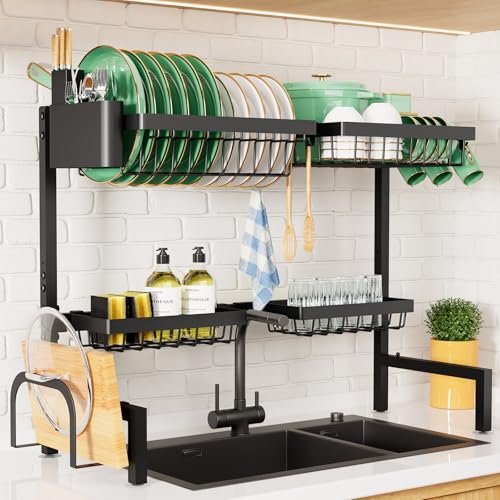 Kitsure Adjustable Over The Sink Dish Drying Rack, 26.8
