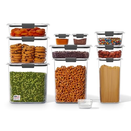 Rubbermaid Brilliance Pantry 10 Piece Set, Clear Airtight...