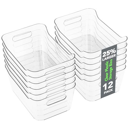 Tiawudi 12 Pack Plastic Storage Bins, Multi-Use Organizers.