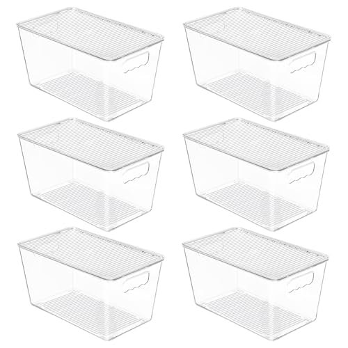 Vtopmart 6 Pack Clear Stackable Storage Bins with Lids