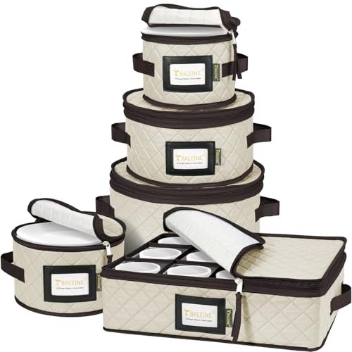 BALEINE China Storage Containers, Sturdy Quilted Wine Glass...
