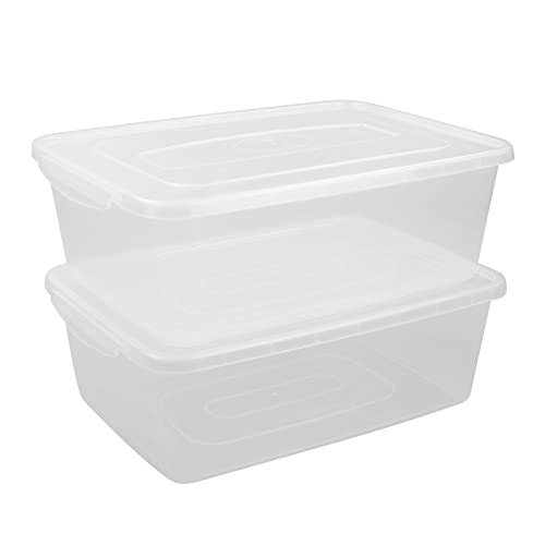 CadineUS 16 Quart Clear Storage Bin, Plastic Tubs with Lids.