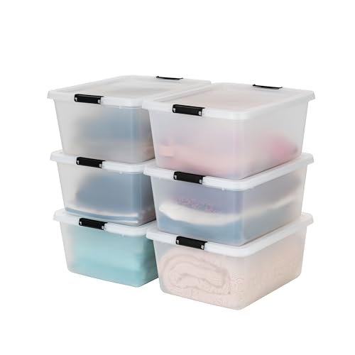 IRIS USA 6-Pack 18 Quart Clip Box with Latching Lid