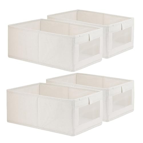 Fordonral 4 Pack Linen Storage Bins, Storage Containers.