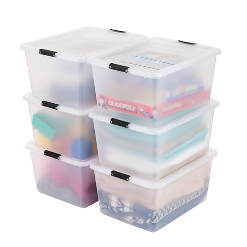 IRIS USA 6-Pack 32.5 Quart Clip Box with Latching Lid
