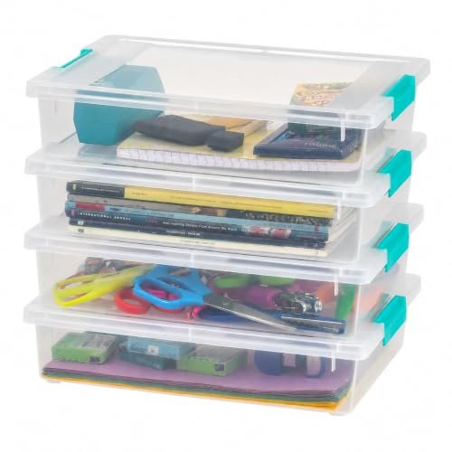 IRIS USA Storage Bins with Lids |Made in USA, 4-Pack