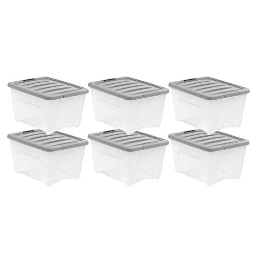 Amazon Basics Plastic Storage Containers with Secure...