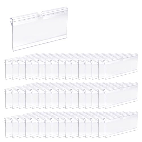 50 Pcs Clear Plastic Wire Shelf Label Holders