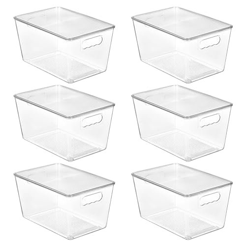 Vtopmart 6 Pack Clear Stackable Storage Bins with Lids.