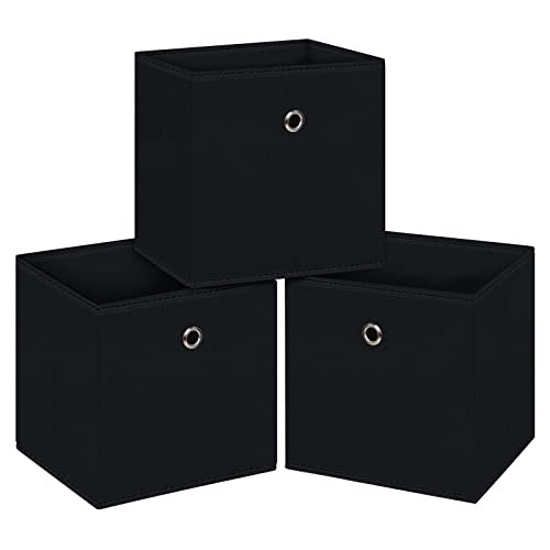 NieEnjoy Black Foldable Storage Cubes Bins ,11 Inch Cloth...