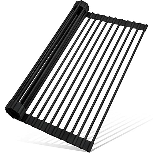 MERRYBOX Roll Up Dish Drying Rack Silicone Wrapped