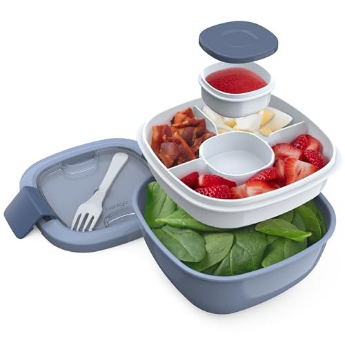 Bentgo Salad Container, Lunch Bowl with 4-Compartment...