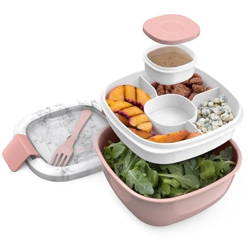 Bentgo Salad Container, Lunch Bowl with 4-Compartment...