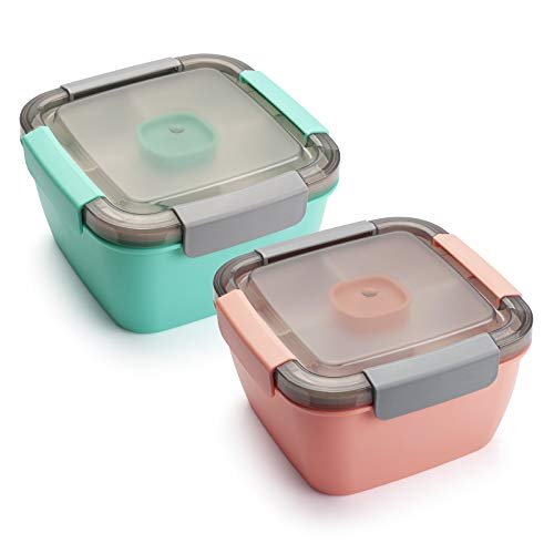 Salad Lunch Container To Go, 2 Packs 52-oz Bowls