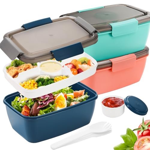 Youeon 3 Pcs 68 Oz Salad Lunch Container