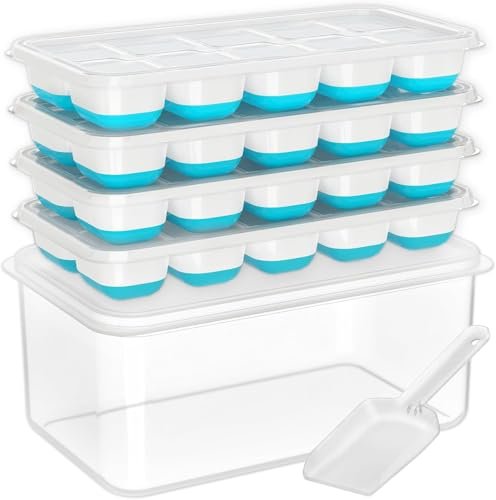 DOQAUS Ice Cube Tray with Lid and Bin