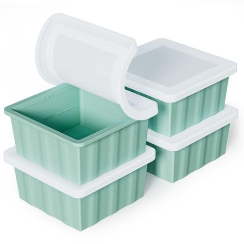 Silicone Freezer Tray for Soup Ice Cubes: 2-Cup Meal Prep