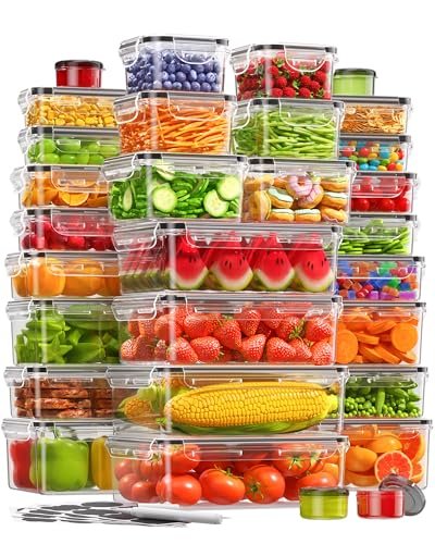 KEMETHY 60 PCS Food Storage Containers with Lids