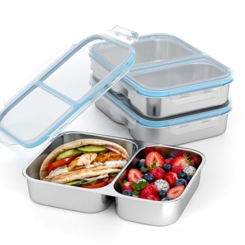 EC-Gaze 3 Pack Stainless Steel Snack Container,...