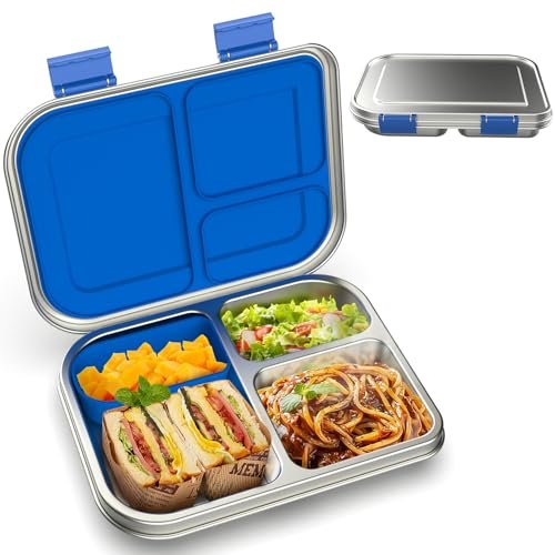 BOSEDSANG Stainless Steel Kids Leak-Resistant Bento Lunch...