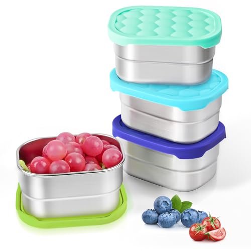 Tanjiae 4Pack 8oz Small (1 CUP) Stainless Steel Snack...