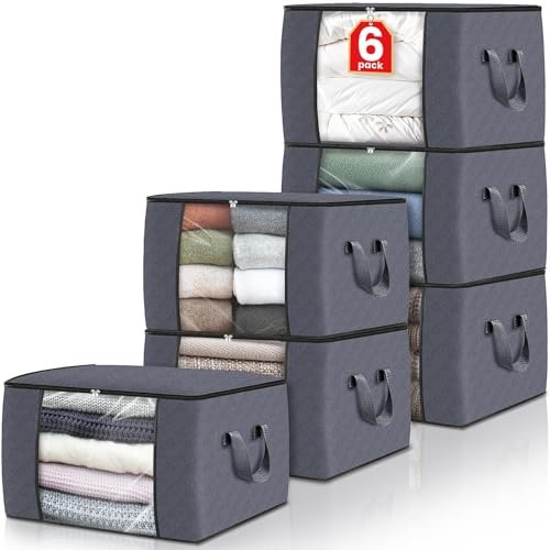 Fab totes 6 Pack Storage Bags for Clothes and Blankets.