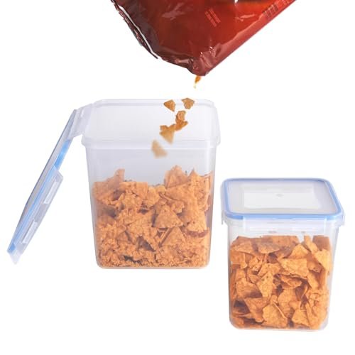2 Pack Chip Containers for Pantry, Chip Storage 5.2L