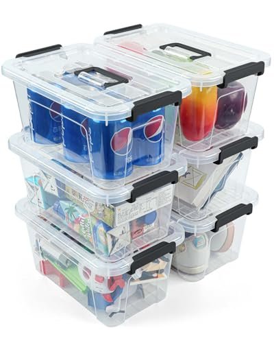 NUMIFUN 7Qt Clear Plastic Storage Bins with...