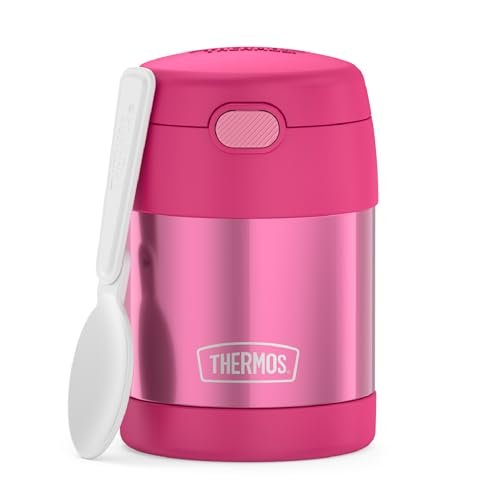 THERMOS FUNTAINER Kids Food Jar with Spoon, 10oz, Pink
