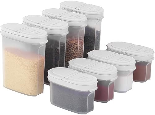 SIGNORA WARE Plastic Spice Containers – Spice Jar Set 8
