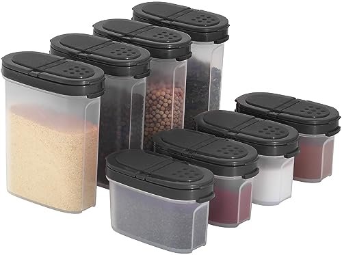 SIGNORA WARE Plastic Spice Containers – Spice Jar Set 8