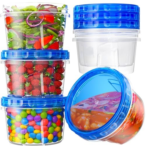 BiuLeon 6 Pack-17oz Freezer Storage Containers, Plastic...