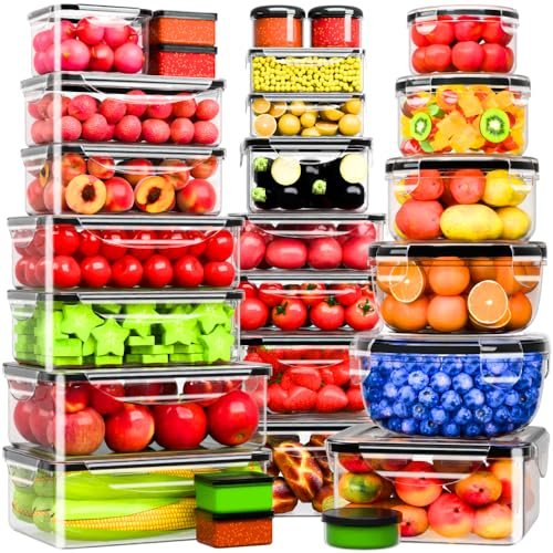 54 Pcs Food Storage Containers with Lids Airtight Reusable