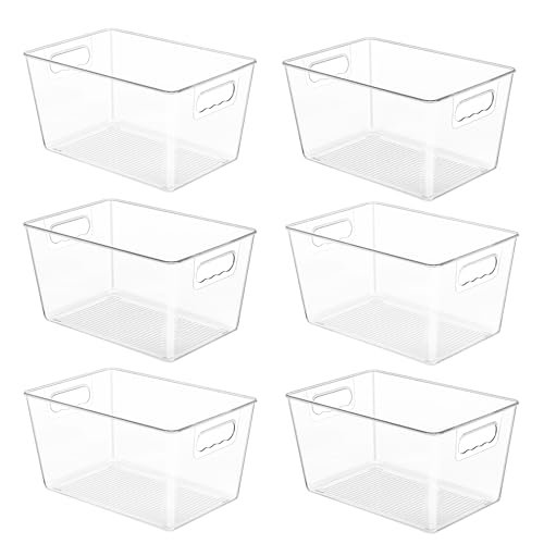 YIHONG 6 Pack Clear Storage Bins, Pantry Organizer with...