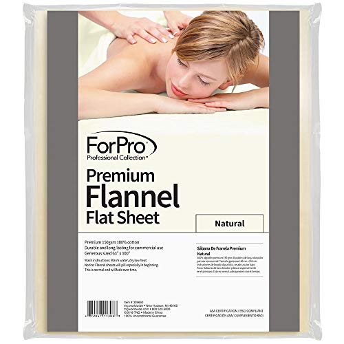 ForPro Premium Flannel Massage Flat Sheet, 100